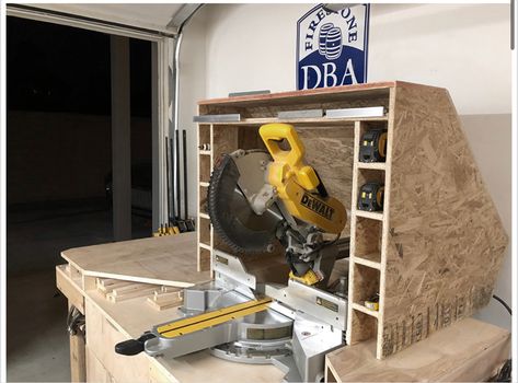 Mitersaw Station, Shop Workbench, Mitre Saw Dust Collection, Miter Station, Miter Saw Station, Osb Plywood, Saw Station, Mitre Saw Station, Saw Dust