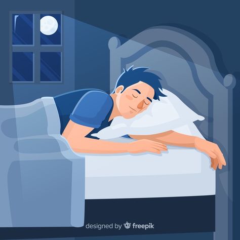 | Free Vector #Freepik #freevector #man #home #person #flat Person Sleeping In Bed, Person Sleeping, Sleeping Drawing, Sleeping Man, Intelligence Test, Drawing Base Poses, Healthy Sleep Habits, Mattress Buying, Slaap Lekker