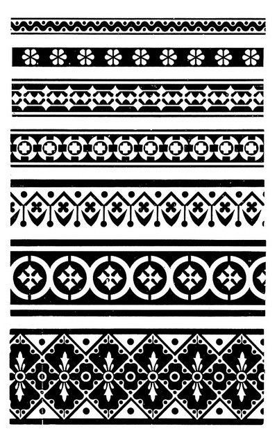 Specimen Book, Mandala Design Pattern, Border Embroidery Designs, Textile Pattern Design, Stencil Patterns, Band Tattoo, Black And White Pattern, Border Pattern, Ethnic Patterns