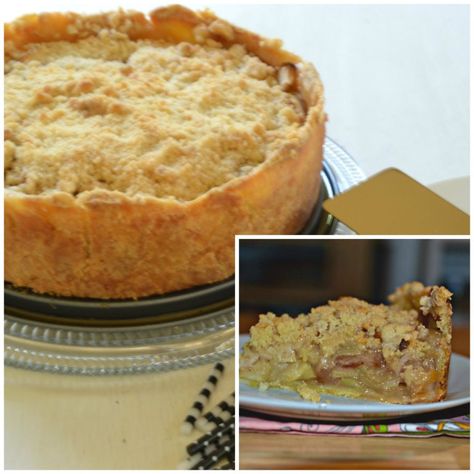 Deep Dish Apple Pie | kitchengetaway.com Apple Pie In Cake Pan, Apple Pie In A Springform Pan, Springform Pan Recipes, Deep Dish Apple Pie, Apple Crumb Pie, Puff Pastry Crust, Baked Apple Pie, Canned Fruit, Dried Apples