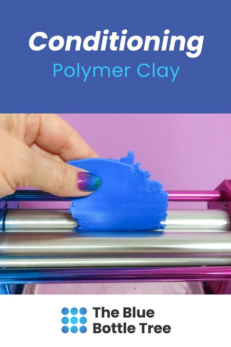 How To Roll Polymer Clay Evenly, Conditioning Polymer Clay, How To Condition Polymer Clay, Diy Polymer Clay Crafts, Tree Polymer Clay, Cute Clay Ideas, Blue Bottle Tree, Poly Clay Ideas, Homemade Polymer Clay