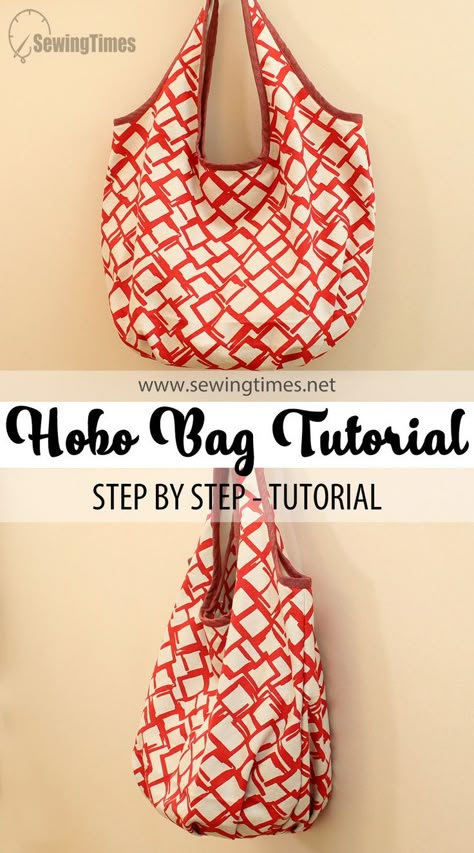 Shoulder Bag Patterns To Sew, Diy Drawstring Purse, Shopping Bag Tutorial, Hobo Bag Tutorials, Diy Fabric Purses, Diy Shoulder Bag, Sewing Handbag, Hobo Bag Patterns, Denim Bag Diy