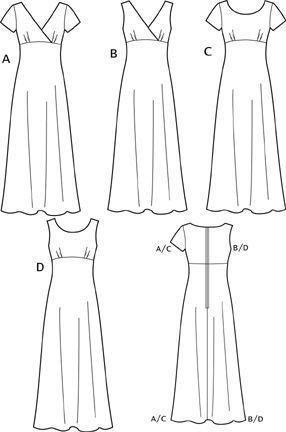 New Look Misses Dress 6827 Empire Waist Dress Pattern Free, Summer Dress Patterns Free, Empire Waist Summer Dresses, Long Dress Sewing Patterns, Dresses Sewing Patterns, Circle Skirt Pattern, Empire Waist Dress Pattern, Dresses Sewing, Apron Sewing Pattern