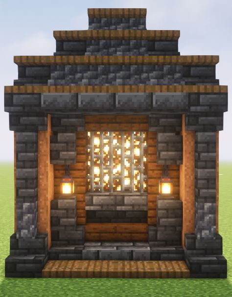 Minecraft Dark Oak Wall design #minecraft #minecraftwalldesign #minecraftwalltutorial #minecraftwallideas Minecraft Deep Slate Wall Designs, Blackstone Wall Minecraft, Minecraft Dark Interior, Minecraft Dark Castle Interior, Deep Slate Wall Minecraft, Minecraft Wall Designs Exterior, Minecraft Wall Pattern, Hallway Minecraft, Minecraft Dark Academia