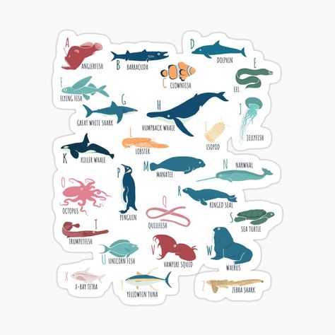 Marine Biology Laptop Wallpaper, Marine Biology University, Biologist Stickers, Marine Biology Jobs, Marine Biology Stickers, Marine Biology, Animal Alphabet, Love Stickers, Ocean Animals