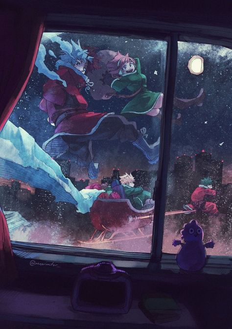 Christmas Mha, Mha Christmas, Manga Poses, Anime Christmas, Academia Wallpaper, Ochako Uraraka, Winter Wallpaper, Anime Artwork Wallpaper, My Hero Academia Episodes