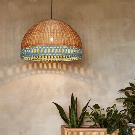 Wicker Lamp Shade, Rattan Lampshade, Light Blue Skirts, Pendant Lampshade, Rattan Lamp, Rattan Pendant, Dappled Light, Ceiling Lamp Shades, Bamboo Pendant Light