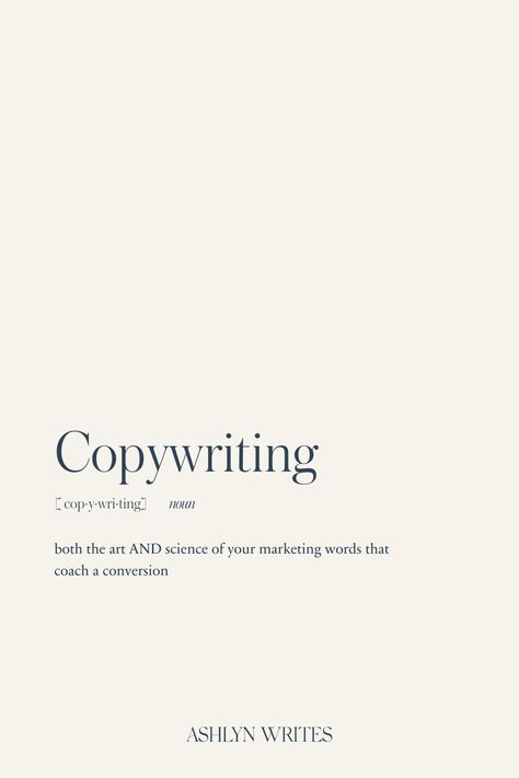 In this blog post, I'm sharing the details on WHAT copywriting is and types of copy you might use in your small business. #copywriting Content Writing Quotes, Blog Posts Design, Creative Copywriting Ads, Copywriter Portfolio Design, Copywriter Quotes, Copywriting Aesthetic, Copywriter Aesthetic, Career Moodboard, Copywriter Branding