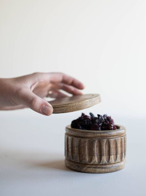 Carved Salt Cellar Salt Cellar With Lid, Wooden Salt Cellar, Wood Salt Cellar, Snacks Dishes, Interior Dimensions, Small Snacks, Wall Art Wallpaper, Ceramics Ideas, Salt Cellar