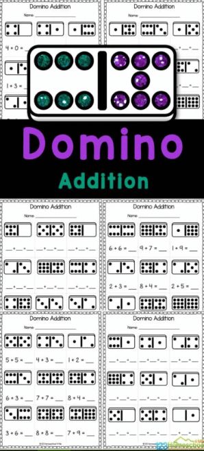 Domino Addition Pages | Free Homeschool Deals © Domino Addition, Kindergarten Spelling Words, Math Worksheets For Kindergarten, Kindergarten Calendar, Free Printable Alphabet Worksheets, Kindergarten Addition Worksheets, Addition And Subtraction Practice, Maze Worksheet, Cvc Word Activities