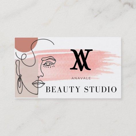 Logo Facial, Art Business Cards, Buisness Cards, Salon Logo Design, Name Card Design, Text Logo Design, Visiting Card Design, Abstract Face Art, Beauty Logo Design