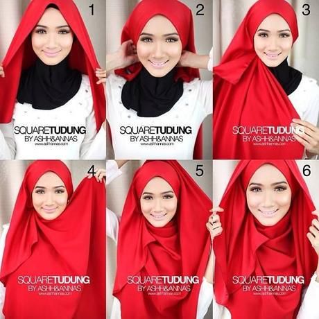 Tutorial: 5 Easy-to-Wear Square Hijab Styles in Photos Square Hijab Tutorial, How To Wear Hijab, New Hijab, Simple Hijab Tutorial, Muslimah Style, Estilo Hijab, Turban Hijab, Stile Hijab, Simple Hijab