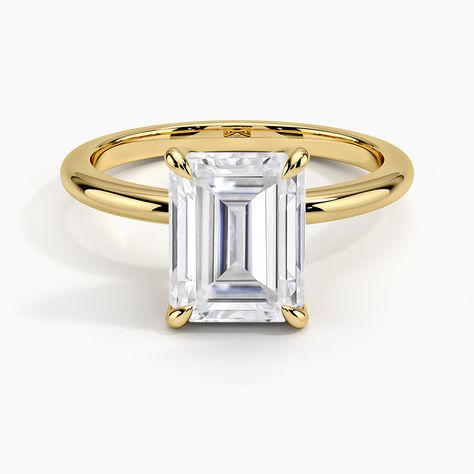 Moissanite Elodie Ring in 18K Yellow Gold Rings Proposal, Wedding Dinner Party, Object Of Desire, Three Stone Diamond Rings Engagement, Emerald Cut Diamond Engagement Ring, Three Stone Diamond Ring, Future Engagement Rings, Engagement Ring Ideas, Lab Diamond Engagement Ring