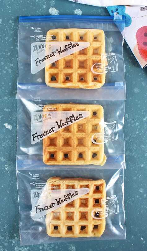 The Very Best Waffle Recipe (Freezer Friendly) - The Suburban Soapbox Freezer Waffle Recipe, Obx Food, Freezer Waffles, Best Waffle Recipe, Freezer Food, Waffle Maker Recipes, Freezer Friendly Meals, Frozen Waffles, Healthy Freezer Meals