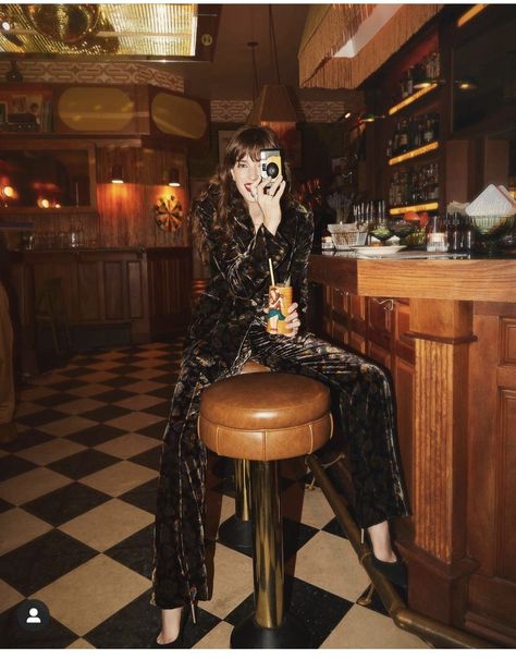 Bar Editorial Fashion, Bar Editorial Photoshoot, Jazz Club Fashion, Bar Stool Photoshoot, Night Fashion Photoshoot, Festive Chic Outfit, Holiday Party Photoshoot, Holiday Editorial Photography, Party Aesthetic Photoshoot