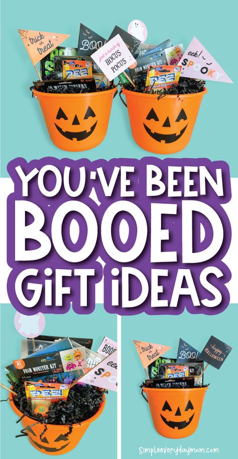 Halloween is coming and we know how much kids love to partake in the festivities. But sometimes, it can be hard to come up with new ideas or activities that they'll enjoy this time of year. Why not boo a neighbor or friend? It's a great way to get kids to think of others and have fun at the same time! Find our favorite non-candy ideas to put in your You've Been Booed gift buckets! Halloween You Have Been Booed Ideas, Boo Buddy Gifts, Halloween Boo Bags For Adults, Boo Buckets Ideas, What To Put In A Boo Bag, Boo’d Gift Ideas, Boo Buckets For Adults, Boo Bags Ideas Kids, Boo Bag Ideas Kids