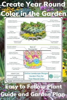 Year Round Garden, Online Landscape Design, Perennial Garden Plans, Flower Garden Plans, Rose Garden Design, Planting Garden, Round Garden, How To Garden, Planting Plan