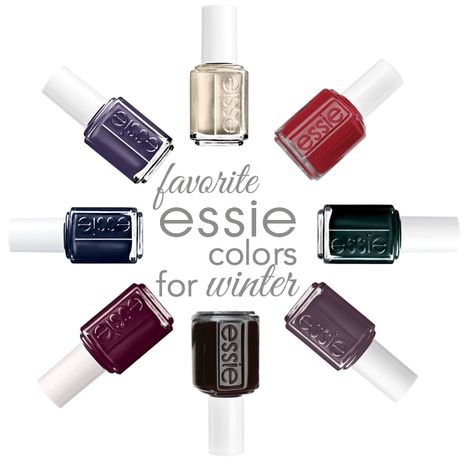 Favorite Winter Nail Colors with Essie Winter Nail Colors, Essie Colors, Nails 2018, Nail Colors Winter, Nails Colors, Art Winter, Winter Nail Art, Winter Nail, Colorful Nail Designs