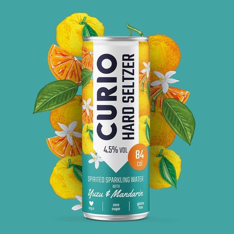 Canned Drinks Packaging, Can Packaging Design Drinks, Beer Can Packaging, Ice Tea Packaging, Drink Bottle Design, Drink Graphic Design, Sparkling Water Packaging, Drink Packaging Design, Fruit Juice Brands