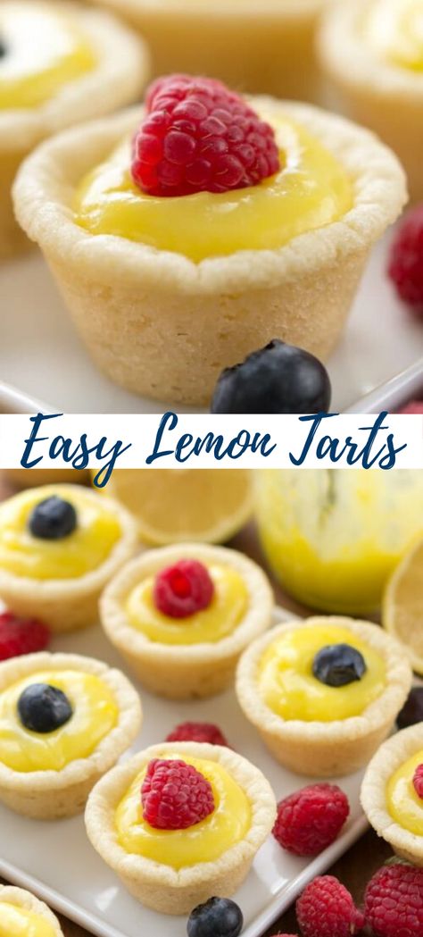 Easy Party Desserts, Lemon Tarts, Lemon Tart Recipe, Quick Dessert, Tart Dessert, Lemon Dessert Recipes, Dessert For Two, Quick Easy Desserts, Desserts For A Crowd