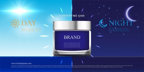 Day and night background cream skin care... | Premium Vector #Freepik #vector #banner #beauty #luxury #promotion Day And Night Background, Cosmetics Advertising, Poster Magazine, Skin Care Cosmetics, Modern Quotes, Skincare Products Photography, Night Care, Modern Stationery, Fashion Banner