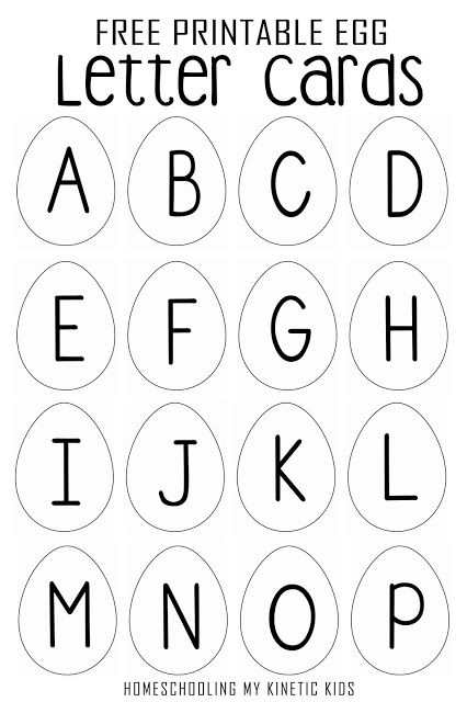 Egg shaped letter cards for spelling practice, matching games, reading, playing or whatever you can imagine.  Free printable Montessori-inspired moveable alphabet for spring, chicken life cycle studies, or dinosaur learning. Dino Letter Activities, Dinosaur Alphabet Printables Free, Egg Matching Printable, Dinosaur Abc Free Printable, Egg Letter Match, Farm Theme Preschool Activities, Chicken Life Cycle, Alphabet Handwriting Practice, Kids Handwriting Practice