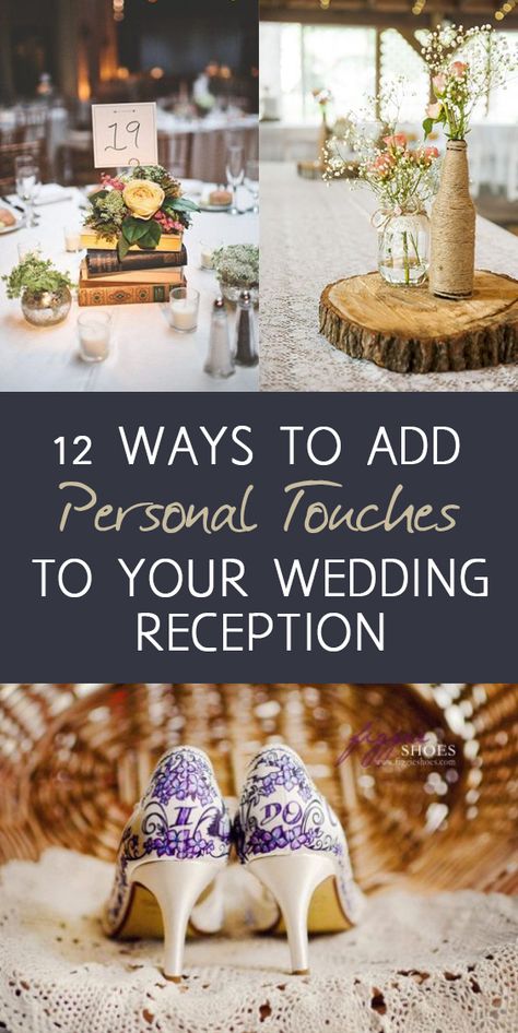 12 Ways to Add Personal Touches to Your Wedding Reception.Wedding Reception, DIY Wedding Reception, Wedding Reception Hacks, DIY Wedding, Inexpensive Wedding Ideas. #wedding #weddingreception #diywedding #weddingreceptiondiy #cheapweddingideas Wedding Personal Touches, Wedding Brunch Reception, Wedding Diys, Unique Expressions, Cocktail Wedding Reception, Frugal Wedding, Diy Wedding Reception, Wedding Reception Fun, Barn Wedding Reception