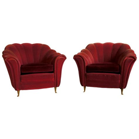 Pair of Art Deco Italian Club Chairs Art Deco Sofa, Art Deco Chair, Deco Chairs, Art Deco Bedroom, Art Deco Interior Design, Art Deco Home, Art Chair, Deco Furniture, Art Deco Furniture