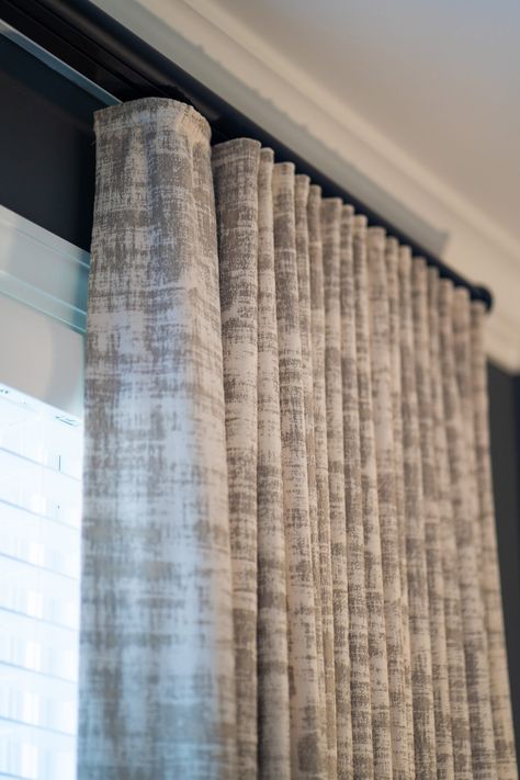 Soft Window Treatments in Red Bank New Build - High Country Designs Curtains To Match Grey Walls, French Pleat Drapery, Ripplefold Drapery, Ripple Fold Drapes, Ripplefold Draperies, Transitional Homes, Country Designs, Window Curtains Living Room, Drapery Designs