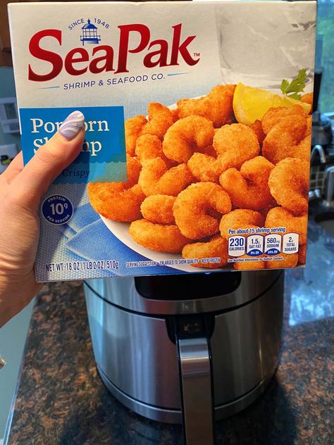 Popcorn Shrimp In Air Fryer – Air Fried Seapak Frozen Shrimp – Melanie Cooks Fried Clams In Air Fryer, Frozen Foods In Air Fryer, Clam Strips Recipe, Shrimp In Air Fryer, Ninja Airfryer, Sukiyaki Recipe, Frozen Popcorn, Shrimp In The Oven, Frozen Shrimp Recipes