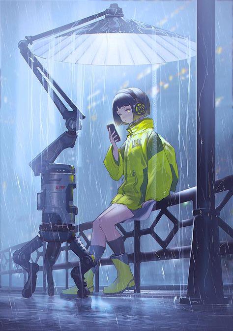 Cyberpunk Anime, Seni Dan Kraf, 강아지 그림, Arte Cyberpunk, Japon Illustration, Arte Inspo, Cyberpunk Art, 판타지 아트, 영감을 주는 캐릭터