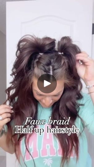 3.5K views · 13K reactions | Faux braid half up hairstyle on “dirty” hair 🫶 Love a style like this for extending hair wash day 👌 SAVE for later and give it a try! 😘 

➡️Comment HAIR below to receive a DM with the link to shop this post on my LTK https://liketk.it/4REmT

#halfuphairstyle #fauxbraidtutorial #dirtyhair #hairstyleidea #hairreel #hairstyletutorial #cutehairstyle #funhairstyles #hairstyleinspo #halfuphair | Amelia Gaerte | ameliarose__xo · Original audio Half Hair Braided Hairstyles, Long Wavy Hairstyles Half Up, Hair Styles For Concerts, Half Up Half Down Updo, Braid Half Up, Faux Braid, Hair Pull, Hair Wash Day, Faux Braids