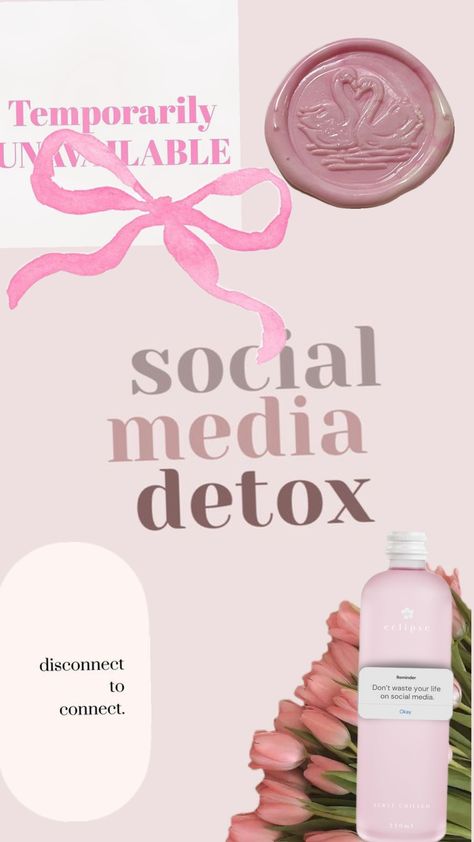 im going to take a break from social media for a detox byeee Social Media Break Aesthetic, Social Media Detox Aesthetic, Taking A Break From Social Media, No Social Media Aesthetic, Social Media Detoxing, Detox Aesthetic, Detox Social Media, No Social Media, Break From Social Media