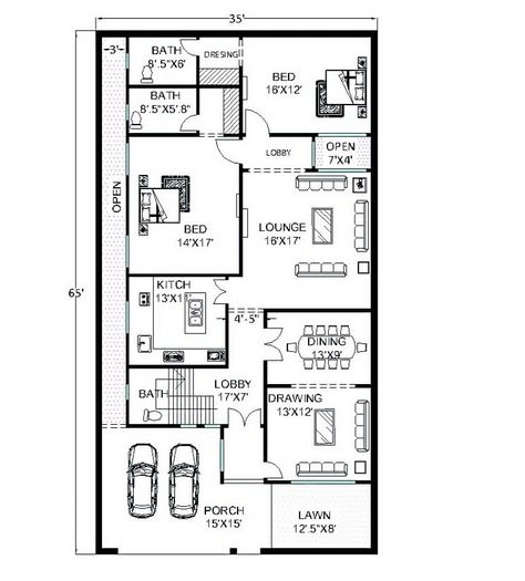 35 X 70 House Plans, 35 X 70 House Plans Layout, 35×60 House Plan, 10 Marla House Plan 35*65, 40x70 House Plans, 20×35 House Plan, 35x65 House Plans, 10 Marla House Plan, Floor Plan Sketch