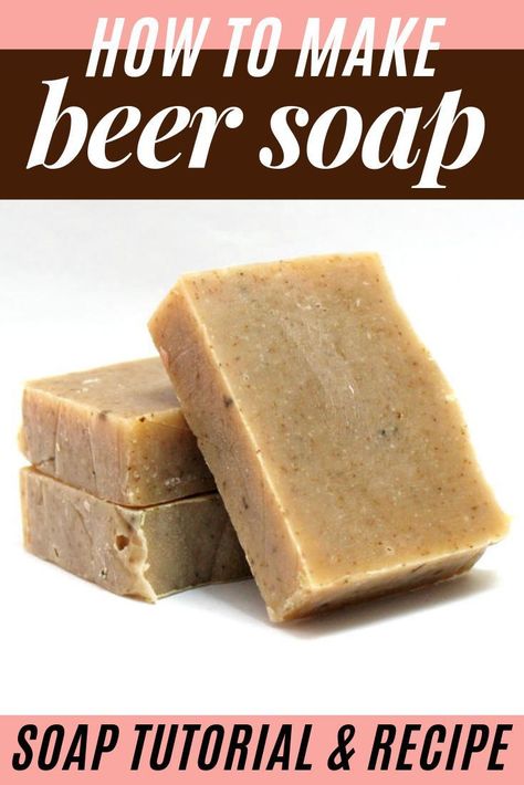 Beer soap recipe with chamomile & neroli essential oils. Plus soap making tips and tricks for working with beer or wine when making cold process soap. Learn how to make homemade beer soap with real beer using the cold process soap making method. Plus discover soap making tips and tricks for working with beer, or even wine, to avoid a potential mishap. How to make homemade cold process soap using beer in place of water in your homemade soap recipe. Soapmaking tips and tricks for working with beer Cold Process Beer Soap Recipes, Beer Soap Recipe Cold Process, Beer Soap Recipe, Homemade Soap Recipe, Homemade Cold Process Soap, Bath And Body Recipes, Easy Soap Recipes, Diy Soap Recipe, Săpunuri Handmade