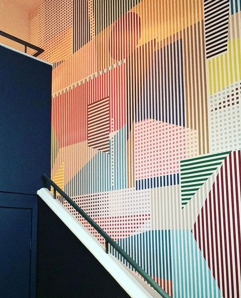 A fresh start to the new year with this French staircase Via @alma_interieurs⁠ #civildawnstudioinspiration Commercial Stairwell Design, Office Staircase Design, Stair Graphics, Stairs Mural, French Staircase, Office Staircase, Staircase Artwork, Art Staircase, Stairs Graphic