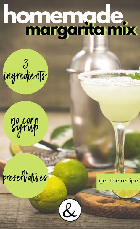 Margarita Recipes Agave, All Natural Margarita Recipe, Homemade Margaritas Recipe, Fresh Margarita Mix Recipe, Kirkland Margarita Mix Recipes, Uses For Limes, Margarita Mix Homemade, Homemade Margarita Mix Recipes, Diy Margarita Mix Recipes