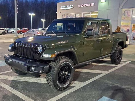 2021 Sarge Green Willys Build | Jeep Gladiator Forum - JeepGladiatorForum.com 2021 Jeep Gladiator Accessories, Jeep Gladiator Willys, Green Jeep Gladiator, Built Jeep, Mind Movie, Jeep Gear, Green Jeep, Custom Jeep Wrangler, Cars Jeep