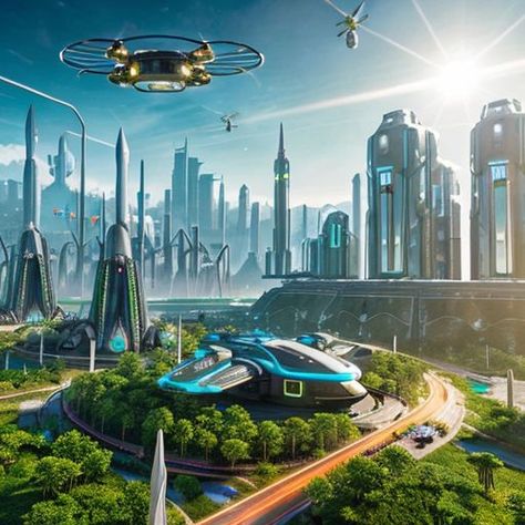 Semi Futuristic City, Egypt Cities, Futuristic Architecture Future City, Kota Masa Depan, Another Earth, Arcology, Sci Fi Landscape, Future Buildings, Sci Fi City