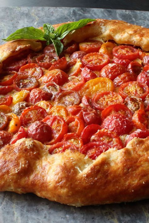 Chef John’s Rustic French Recipe Is the Best Use for Your Summer Tomatoes Cherry Tomato Pie, Rustic Tomato Tart, Tomato Galette, Chef John Recipes, French Appetizers, Tomato Pie Recipe, Cherry Tomato Recipes, French Recipe, 5 Ingredient Dinners