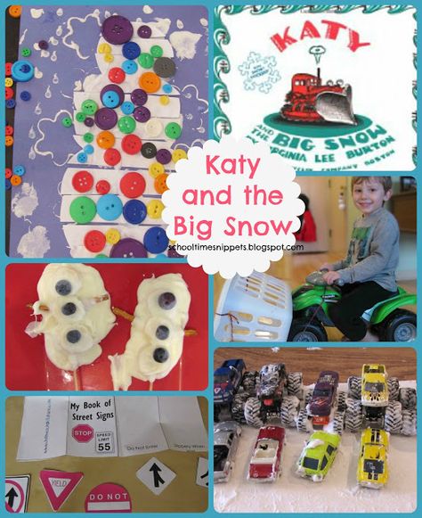 Snow Activities For Kids, Katy And The Big Snow, Snow School, Virginia Lee Burton, Winter Crafts Preschool, Snow Activities, Five In A Row, Transportation Theme, Winter Books