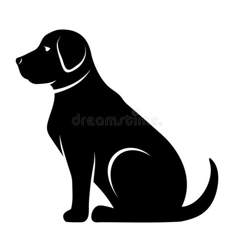 Vector zwart silhouet van een hond stock illustratie Teapot Pouring Tea, Rose Vector Illustration, Cup Illustration, Baby Watercolor, Black Labs Dogs, Dog Labrador, Dog Patch, Dog Quilts, Lab Dogs