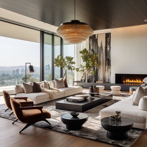 Family Room Modern Luxury, Modern Restoration Hardware, Modern Lux Living Room, Boho Contemporary Living Room, Luxury Apartment Aesthetic, Contemporary Modern Living Room, Restoration Hardware Living Room, Penthouse Living Room, Dubai Interior Design