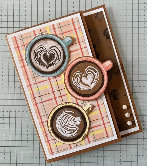 Coffee Themed Cards, Coffee Cards, Love Stamps, Quick Cards, Stamping Up Cards, Fun Fold Cards, Coffee Love, Stamping Up, Love Cards