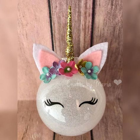 Unicorn Christmas Ornament, Crafty Morning, Diy Unicorn, Unicorn Ornaments, Unicorn Crafts, Glitter Crafts, Glitter Ornaments, Unicorn Horn, Glitter Diy