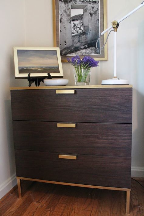 Ikea TRYSIL Hack & Favorite Gold Spray Paint | My Notting Hill | Bloglovin’ Ikea Hack Gold, Ikea Trysil, Hack Ikea, Hacks Ikea, Ikea Dresser, Diy Ikea Hacks, Gold Spray Paint, Gold Spray, Furniture Hacks