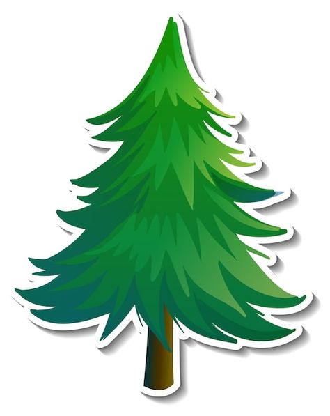 Pine tree sticker on white background | Free Vector #Freepik #freevector #tree-clipart #tree-cartoon #tree-art #tree Scenery Drawing For Kids, Pine Tree Drawing, Pine Tree Painting, Cartoon Trees, Christmas Yard Art, Tree Clipart, Christmas Tree Art, Tree Stickers, Clipart Christmas