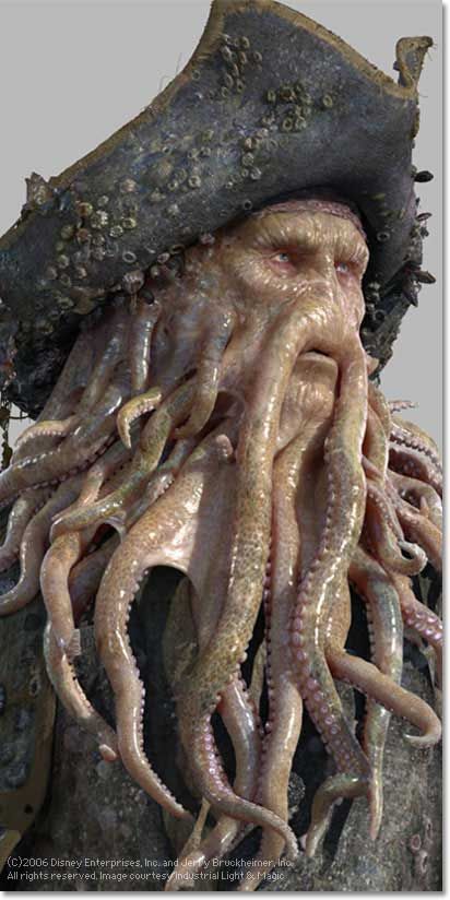 Davy Jones (Pirates of the Caribbean 2-3) played by Bill Nighy Davey Jones Pirates Of The Caribbean, Davy Jones Pirates, Pirate Of The Caribbean, Davey Jones, Bill Nighy, Kaptan Jack Sparrow, Pirate Tattoo, Pirates Life, Flying Dutchman