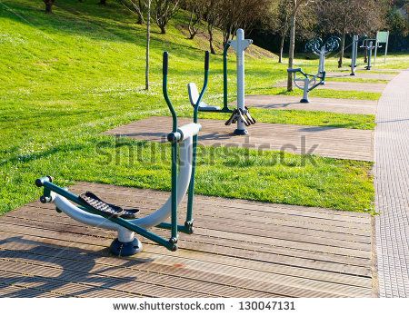 Exercise equipment in a public park in a sunny day Outdoor Exercise Equipment, Stair Climber, Outdoor Exercise, Home Workout Equipment, Outdoor Gym, Different Exercises, Street Workout, Public Park, Exercise Equipment