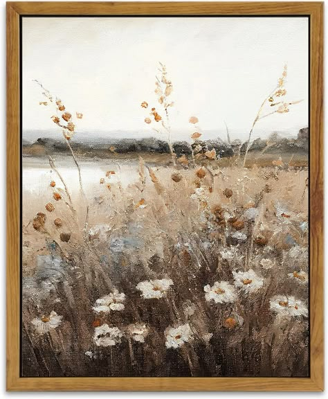 PRICES MAY VARY. 【Framed Wall Art Vintage】The vintage wall art for living room decor captures the beauty and tranquility of nature, bringing a sense of wonder into your living space. The framed vintage bathroom wall art decor is ideal for farmhouse /French Country decoration, this artwork adds a rustic touch to your bathroom, bedroom, and living room, creating a serene and cozy atmosphere. 【Premium Materials】 Immerse yourself in the superior craftsmanship of this high-quality fall canvas wall ar Bathroom Wall Decor Art, Field Landscape, Wildflower Field, Canvas Painting Landscape, Retro Wall Decor, Floral Poster, Farmhouse Wall Decor, Wall Art Framed, Bathroom Wall Decor